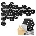 22-Pack Self-Adhesive Acoustic Panels, 12" x 10" x 0.4" – High-Density, Flame-Resistant Soundproof Foam. Absorbs Noise and Eliminates Echoes. Enhance Your Space with Hexagonal 3D Design(BlackFace)