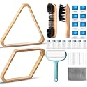 22 Pcs Pool Table Brush Set Ball Rack Chalk