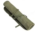 22 Slots Paint Brush Storage for Acrylic Oil Watercolor Brush Roll up Case Army Green Canvas Paint Brush Holder (13 * 15.7IN)