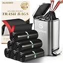 220 Counts 5 Gallon Trash Bag Drawstring Small Trash Bags, Thick Pre-separated Garbage Bags, Trash Bin Liners, Suitable for bathroom, kitchen, bedroom, office (Black)