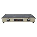 2200W Double Burner Electric Cooktop - 2-Burner Induction Stove with 99-Minute Timer, Child Safety Lock, 9 Power Settings, Portable Electric Stove for Kitchen, RV, Apartment Cooking (Silver)
