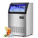 220LBS Commercial Ice Maker Machine - 72PCS Ice Cubes per Round, Undercounter/Freestanding Ice Machine, 55LBS Ice Storage Capacity for Home Bar and Outdoor, Stainless Steel Self-Cleaning