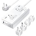220V to 110V Voltage Converter, BESTEK Universal Voltage Converter US to Europe Travel Adapter with 2 AC Outlets and 3 USB Ports(2 PD35W), for Hair Dryer Straightener
