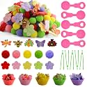 225pcs Spring Sensory Bin Filler Fine Motor Toys Flowers Insects Sensory Bin Items Bee Dragonfly Butterfly Beetle Ladybug Felt Easter Flowers Pom Poms for Color Counting Sorting