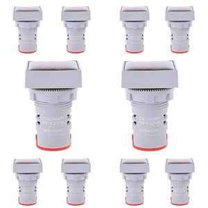 22mm square voltmeter ac 60-500v volt meter panel led digital voltage indicator light 10pcs red
