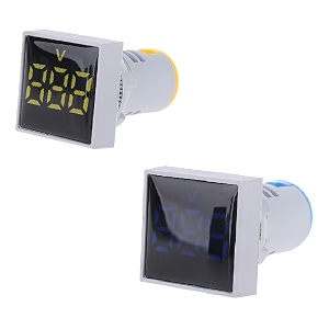 22mm square voltmeter ac 60-500v volt meter panel led digital voltage indicator light by