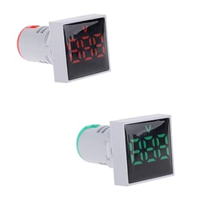 22mm square voltmeter ac 60-500v volt meter panel led digital voltage indicator light rg