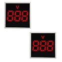 22mm Square Voltmeter AC 60-500V Volt Meter Panel LED Digital Voltage Indicator Light (2pcs Red)