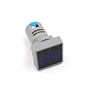 22mm Square Voltmeter AC 60-500V Volt Meter Panel LED Digital Voltage Indicator Light (2pcs Blue)