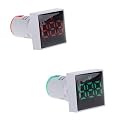 22mm Square Voltmeter AC 60-500V Volt Meter Panel LED Digital Voltage Indicator Light (RG)
