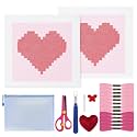 22Pcs Pink Heart 18 Mesh Needlepoint Canvas Kit for Beginners Adults