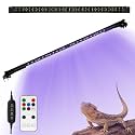 22W LED UVA UVB Light Fixture for Reptiles, 27.5" HO UVB 12.0/10.0/5.0/2.0 LED Reptile Light Bar 6500K for Turtles,Bearded Dragons &amp; Snakes,4 UV Modes Dimming Tropical &amp; Desert Reptile Light