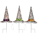23" Pre-Lit Black Witch’s Hat Garden Stakes