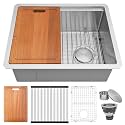 23" X 18" Undermount Kitchen Sink Offset Drain with Workstation