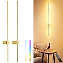 39.4 Inch Battery Operated Wall Sconces Set of Two, 12000mAh Rechargeable Wall Sconce with Remote Control, Dimmable LED Wireless Wall Lights for Bedroom, Living Room, 15 Colors, 180° Rotate, Gold