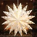 Mudder 23.6 in Christmas Star Paper Lantern with Timer Light,Classic