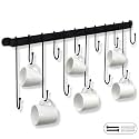 23 Inch Coffee Mug Rack: Wall Mounted Heavy-Duty Cup Holder for Cafe Bar