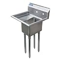 23 in. x 20 in. Stainless Steel One Compartment Sink with 14 in. x 10 in. Bowl and 10 in. Left Drainboard. NSF