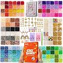 23000+ Clay Beads Bracelet Making Kit for Girls-120 Colors 6 boxes, Polymer Heishi Beads for Jewelry Making Kit, Charms for Bracelets,Bead Board Arts and Crafts Gifts for kids Fun Crafts for adults