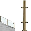 24 28 32 36 40 44 48 in Height Glass Stair Railing Handrail, Glass Balustrade Post for Balcony Barriers, Stainless Steel Railing Fence Pole Handrail Fencing(C-Corner,Height 24in/60cm)