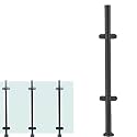 24 28 32 36 40 44 48 in Height Glass Stair Railing Handrail, Glass Balustrade Post for Balcony Barriers, Stainless Steel Railing Fence Pole Handrail Fencing(B-MID,Height 32in/80cm)