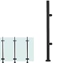24 28 32 36 40 44 48 in Height Glass Stair Railing Handrail, Glass Balustrade Post for Balcony Barriers, Stainless Steel Railing Fence Pole Handrail Fencing(B-Edge,Height 24in/60cm)