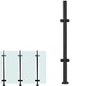 24 28 32 36 40 44 48 in Height Glass Stair Railing Handrail, Glass Balustrade Post for Balcony Barriers, Stainless Steel Railing Fence Pole Handrail Fencing(B-Corner,Height 48in/120cm)