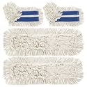 24" 4 Pack Industrial Strength Cotton Dry Dust Mop Head Floor Dust Mop Refill Hardwood Floor Duster Broom Dry Floor Cleaning for Hardwood Ceramic Marble Tile, Fits 24 Inch Frame