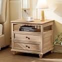 Joaxswe 24" Wide Farmhouse Night Stand,Large End Table with 2 Drawers &amp; Metal Handle,Wood Dresser for Bedroom, Natural Bed Side Table Chest of Drawers Cabinet,Nightstand for Living Room,Closet