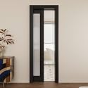 Double Pocket Door,Black Frosted Glass Doors,Solid Door,24x80