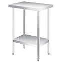 12"x24"x35" Stainless Steel Work Table, 2-Tier Commercial Prep Table with Undershelf, Heavy Duty, Rust-Resistant for Kitchen, Restaurant, Garage, Indoor/Outdoor Use