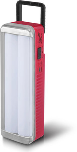24 energy dual tube portable study light with solar electric rechargeable 5 hrs lantern emergency light red