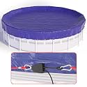 24 FT Round Winter Pool Cover for Above Ground Pools, Cable and Pulley
