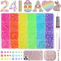 24 Grids Color Rhinestones Bedazzling Kit, 3/4/5/6mm Rhinestones Bedazzling