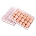 24 Grids Plastic Egg Box Container Holder Tray For Fridge With Lid For 2 Dozen 24 Eggs (Pack Of 1)