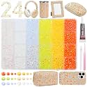 24 Grids Rhinestones Bedazzling Kit, Yellow White Orange Gem for Crafts