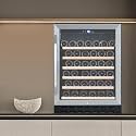 24 Inch 46 Bottle Wine Cooler Refrigerator,Wine Cooler Refrigerator with Temperature Control, Digital Control Panel, Built-in or Freestanding Fridge for Home/Bar/Kitchen,41°f to 64°f
