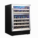 24-Inch 46 Bottle Wine Cooler Refrigerator, Built-in/Freestanding Single Zone Wine Fridge, 41-64°F Adjustable Temperature, Digital Touch Control, Quiet Operation Wine Cellar for Home Bar & Commercial