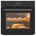 24 Inch Built-in Electric Single Wall Oven, 2.5 Cu.ft Convection Oven with 8 Cooking Functions, 500℉ Max Temperature, Stainless Steel Touch Control Oven, 3-Layer Tempered Glass Door