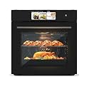 24 Inch Built-in Electric Single Wall Oven, 2.5 Cu.ft Convection Oven with 8 Cooking Functions, 360° Rotating Rotisserie, Advanced TFT Touchscreen