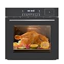 24 Inch Built-In Steam &amp; Convection Oven with 8 Cooking Functions, 2.5 Cu.Ft Capacity, Food-grade Enamel Cavity, Touch Control,108 Smart Recipes, Stepless Temp Adjustment (Stainless Steel/Black)