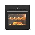 24 Inch Built-In Single Wall Oven, 2.5 Cu.Ft 3000W Electric Convection Oven with Touch &amp; Mechanical Knob Controls, 8 Cooking Modes, ETL Certified, Modern Black Finish