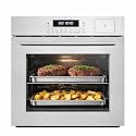 24 Inch Built-In Steam &amp; Convection Oven with 8 Cooking Functions, 2.5 Cu.Ft Capacity, Food-grade Enamel Cavity, Touch Control,108 Smart Recipes, Stepless Temp Adjustment (Stainless Steel/Silver)