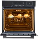 24 Inch Electric Single Wall Oven, 2.5 Cu.ft Built-in Convection Oven with 8 Cooking Modes, Air Fry, 3000W 240V, Touch Control, 3D Surround Heating, Timer, Safety Lock, Black