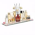 24 Inch Glass Bathroom Shelf,Pink Hanging Shelves for Wall