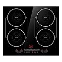 24 Inch Induction Cooktop 4 Burners, Drop-in, Hardwired, Black