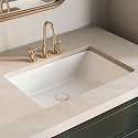 24 Inch Rectangle Undermount Bathroom Sink with Overflow, Los Flexi 24″ x 16″ Glossy White Vitreous China Lavatory Vanity Sink for Bathroom, Durable Ceramic Under Counter Basin