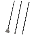 24" SDS Max 3pc Set - 1" Flat Chisel, Point Chisel and 3" Scaling Chisel