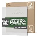 24 inch Square 1/2" Thick Flat Polished Edge Glass Table Top with 6 Bumpers - Tempered, Scratch Resistant &amp; Safety Replacement Glass Designed for Dining, Coffee, Patio &amp; End Tables