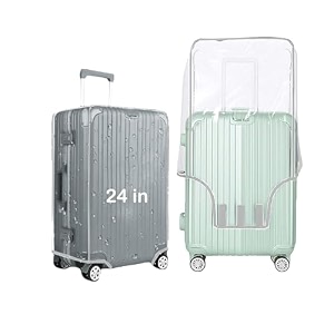24 inch trolley bag coversuitcase bag coverwaterproof dustproof luggage coverszippered clear pvc suitcase covers protectors pack of 1 24 inch heavy quality
